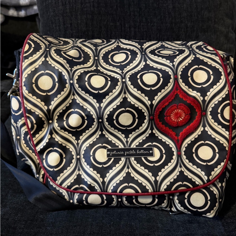 Petunia Pickle Bottom Black and Cream Diaper Bag